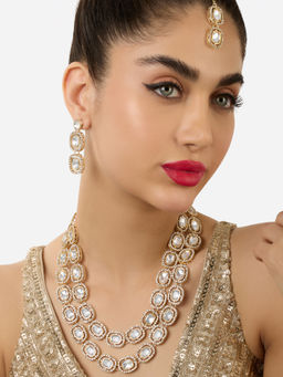 Zaveri Pearls - Gold Tone Stones Layered Jewellery Set