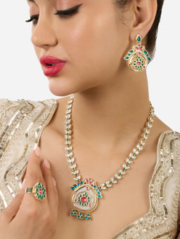 Zaveri Pearls - Multicolour Stones Traditional Jewellery Set