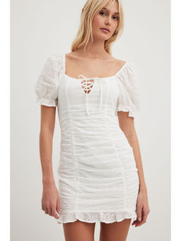 NA-KD - Women White Detailing Mini Dress