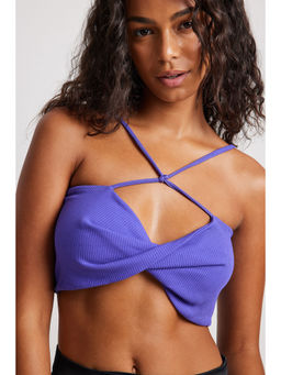 NA-KD - Women Purple Ribbed Crop Top