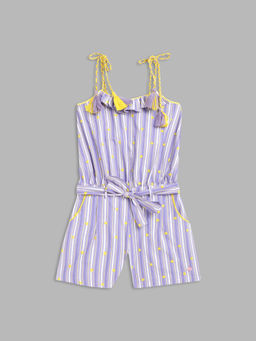 Blue Giraffe - Girls Multi Striped Jumpsuit
