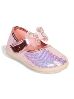 Lil Lollipop - Girls Mary Jane's Ballerina with Applique Detail - Pink