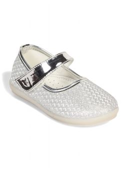 Lil Lollipop - Girls Mary Jane's Ballerina with Applique Detail - Silver