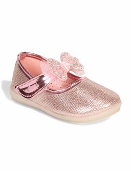 Lil Lollipop - Girls Mary Jane's Ballerina with Applique Detail - Pink