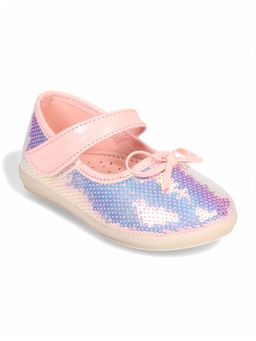 Lil Lollipop - Girls Mary Jane's Ballerina with Applique Detail - Pink