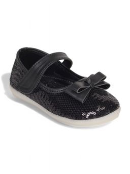 Lil Lollipop - Girls Mary Jane's Ballerina with Applique Detail - Black