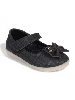 Lil Lollipop - Girls Mary Jane's Ballerina with Applique Detail - Black