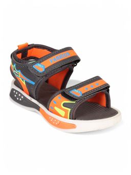 Lil Lollipop - Unisex Sandals With Velcro Closing - Grey & Orange