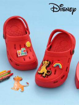 Yellow Bee - Boys The Lion King Clogs with Simba& Rainbow Charms - Red