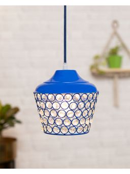 Homesake - 6.5" Blue Crystal Hanging Lantern Light