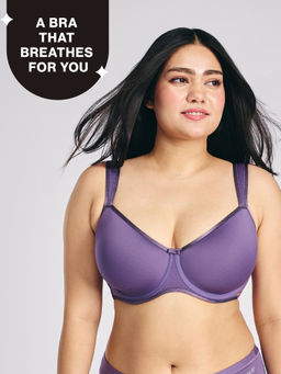 Nykd by Nykaa - AirFlex Spacer Lightly Padded Flexi Wired Breathable Bra NYB423-Grape