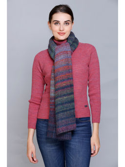 513 - Multi-Color Acrylic Woolen Self Design Winter Wear Warm Muffler Scarf Stole