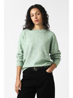 Van Heusen - Women Green Textured Round Neck Sweater