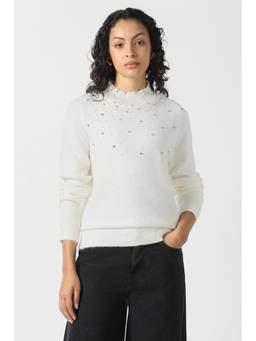 Van Heusen - Women White Embellished Sweater