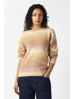 Van Heusen - Women Beige Textured Round Neck Sweater