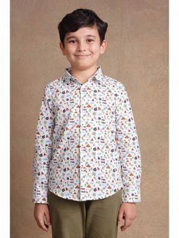 One Friday - Boys Off White Print Shirt