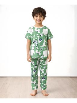 ANTHRILO - Animal Green Short Sleeve T-shirt and Pyjama - Green