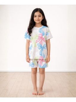 ANTHRILO - Painted Bow Sleepwear T-shirt and Shorts - White
