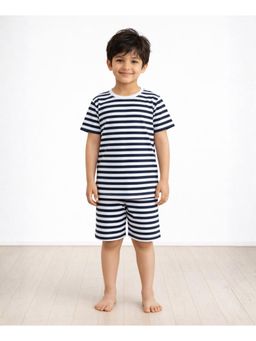 ANTHRILO - Navy White Stripe Boys Sleepwear T-shirt and Shorts