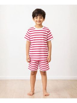 ANTHRILO - Red White Stripe Sleepwear T-shirt and Shorts