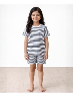ANTHRILO - Black Stripe Girls Sleepwear T-shirt and Shorts