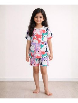 ANTHRILO - Multi-Color Squishy Girls Sleepwear T-shirt and Shorts