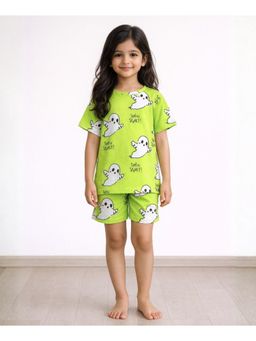 ANTHRILO - Green Spookyi Girls Sleepwear T-shirt and Shorts
