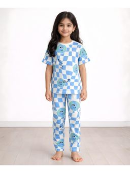 ANTHRILO - Globe Check Girls Short Sleeve T-shirt and Pyjama - White