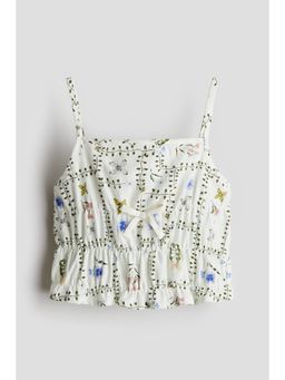 H&M - Girls White Smocked Strappy Top