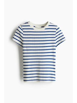 H&M - Women White Ribbed T-Shirt