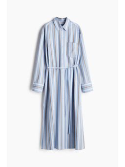 H&M - Women Blue Tie-Belt Shirt Dress