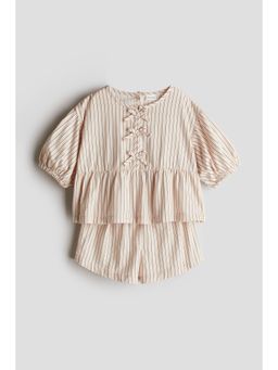 H&M - Girls Orange 2-Piece Cotton Poplin Set