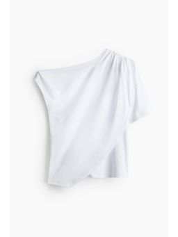 H&M - Women White Draped Asymmetric Top