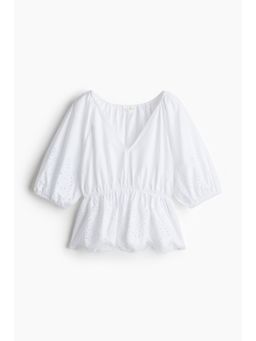 H&M - Women White Broderie Anglaise Blouse
