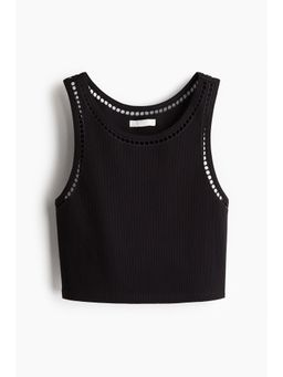 H&M - Women Black Cropped Vest Top