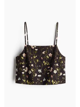 H&M - Women Black Patterned Strappy Top