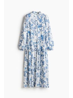 H&M - Women Blue Long Puff-Sleeved Dress
