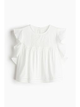 H&M - Women White Flutter-Sleeved Blouse