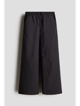 H&M - Girls Black Linen-Blend Trousers