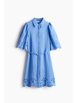 H&M - Women Blue Broderie Anglaise Dress