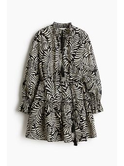 H&M - Women Black Flounced Tie-Belt Dress