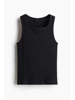 H&M - Men Black Slim Fit Ribbed Vest Top