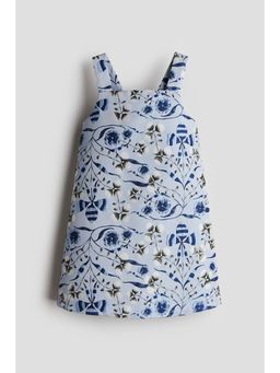 H&M - Girls Blue Jacquard-Weave Dress
