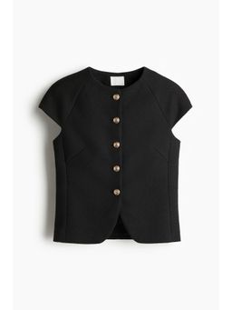 H&M - Women Black Button-Front Top