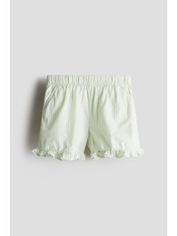 H&M - Girls Green Frill-Trimmed Cotton Shorts