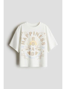 H&M - Girls White Oversized Cotton T-Shirt