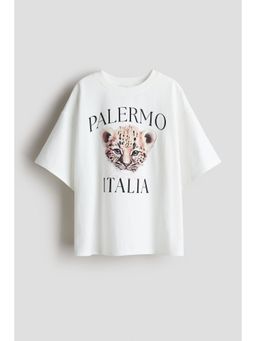 H&M - Girls Pink Oversized Cotton T-Shirt