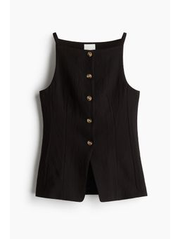 H&M - Women Black Tape-Waist Waistcoat