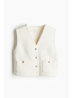 H&M - Women White Boucle Waistcoat