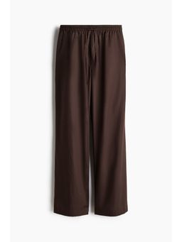 H&M - Women Brown Cotton Drawstring Trousers